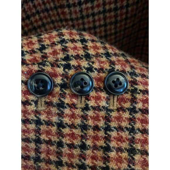 Vintage Talbots Wool Houndstooth Pattern Button Down blazer Brown Cotton size 6 - Picture 9 of 11